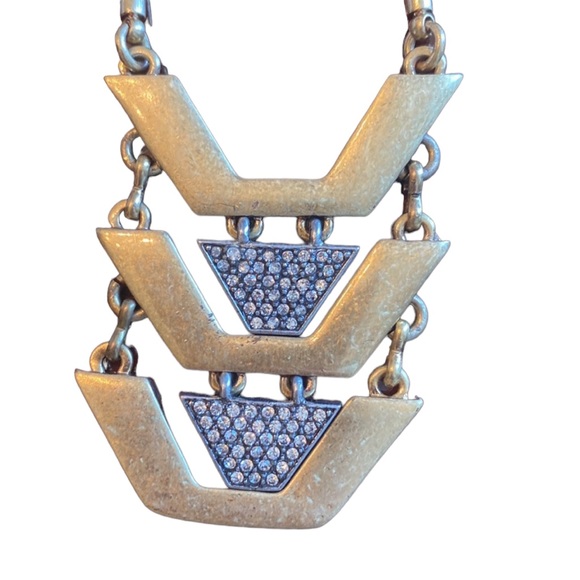 J Crew Mixed Metals Geometric Segmented Necklace - Picture 1 of 5